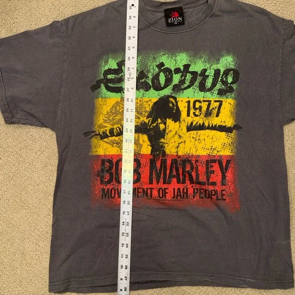Zion Rootswear Charcoal Bob Marley Exodus Tee XL - Picture 4 of 4